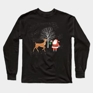 Snowy Santa Long Sleeve T-Shirt